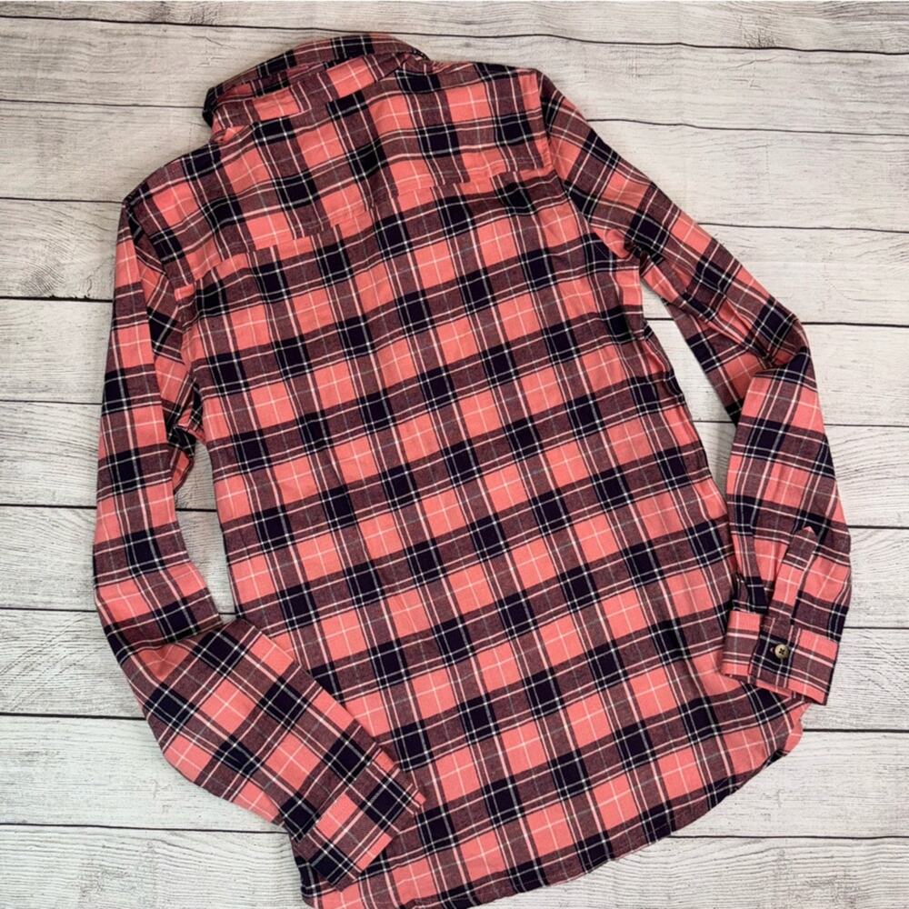 SPELL and The Gypsy Collective Women's Maverick Flannel Shirt Coral Black Sz XS - Picture 7 of 7